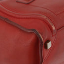 CELINE Micro Shopper Hand Bag Leather Red Gold Auth mr2211-10