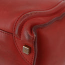 CELINE Micro Shopper Hand Bag Leather Red Gold Auth mr2211-13