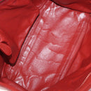 CELINE Micro Shopper Hand Bag Leather Red Gold Auth mr2211-16
