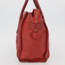 CELINE Micro Shopper Hand Bag Leather Red Gold Auth mr2211-4