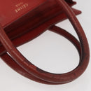 CELINE Micro Shopper Hand Bag Leather Red Gold Auth mr2211-7