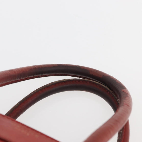 CELINE Micro Shopper Hand Bag Leather Red Gold Auth mr2211