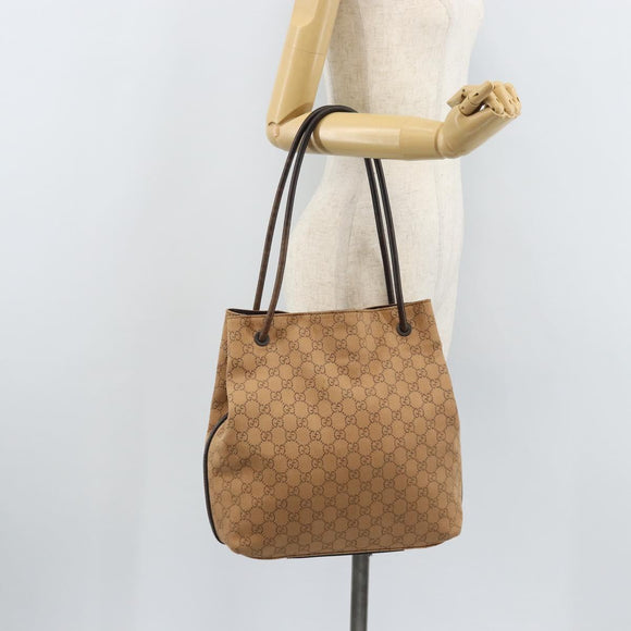 GUCCI GG Canvas Shoulder Bag Brown 101341 Auth mr2214