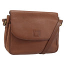 Burberrys Shoulder Bag Leather 2way Brown Gold Auth mr2215-1