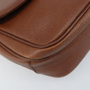 Burberrys Shoulder Bag Leather 2way Brown Gold Auth mr2215-15