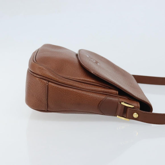 Burberrys Shoulder Bag Leather 2way Brown Gold Auth mr2215