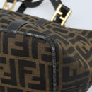 FENDI Zucca Canvas Hand Bag Brown Black Auth mr2221-15