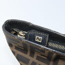 FENDI Zucca Canvas Hand Bag Brown Black Auth mr2221-10