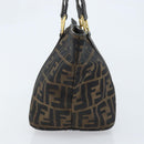 FENDI Zucca Canvas Hand Bag Brown Black Auth mr2221-3