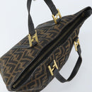FENDI Zucca Canvas Hand Bag Brown Black Auth mr2221-6