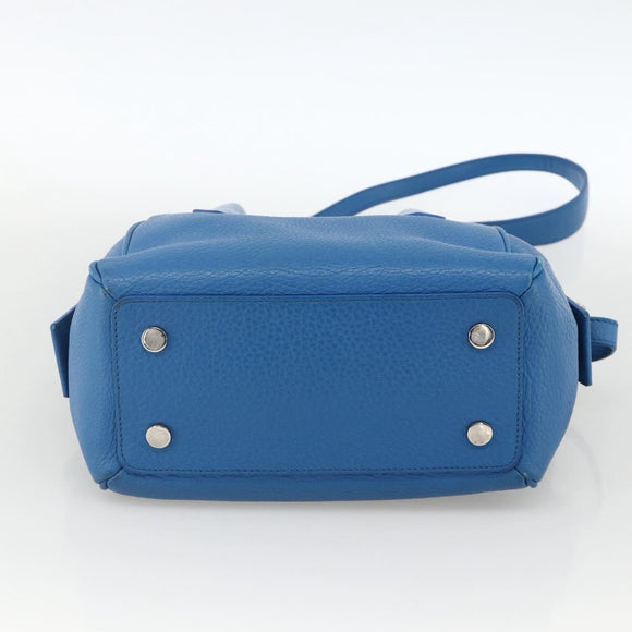 BALENCIAGA Infanta Hand Bag Leather 2way Blue Silver 390922 Auth mr2222A