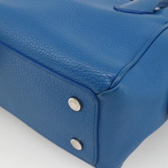 BALENCIAGA Infanta Hand Bag Leather 2way Blue Silver 390922 Auth mr2222A