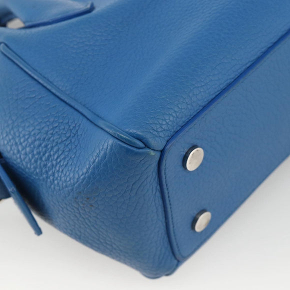 BALENCIAGA Infanta Hand Bag Leather 2way Blue Silver 390922 Auth mr2222A
