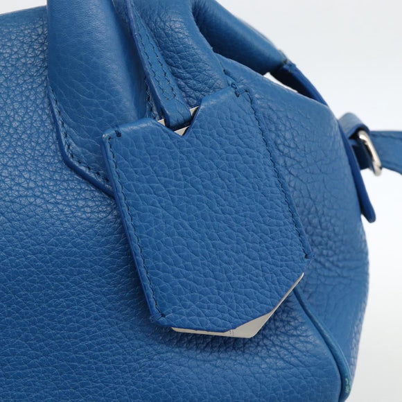 BALENCIAGA Infanta Hand Bag Leather 2way Blue Silver 390922 Auth mr2222A