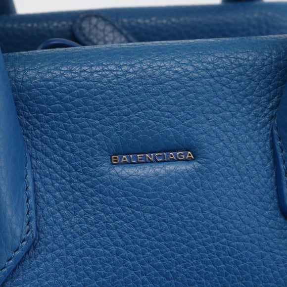 BALENCIAGA Infanta Hand Bag Leather 2way Blue Silver 390922 Auth mr2222A