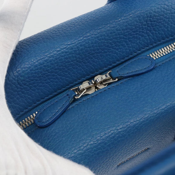 BALENCIAGA Infanta Hand Bag Leather 2way Blue Silver 390922 Auth mr2222A