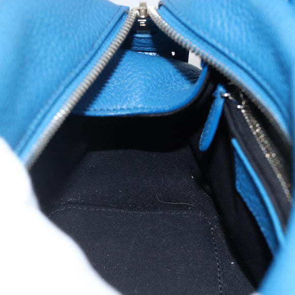 BALENCIAGA Infanta Hand Bag Leather 2way Blue Silver 390922 Auth mr2222A