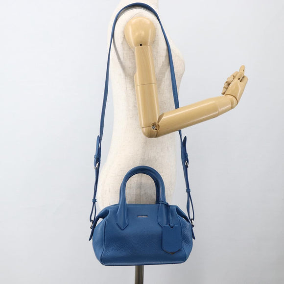 BALENCIAGA Infanta Hand Bag Leather 2way Blue Silver 390922 Auth mr2222A