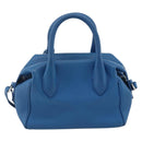 BALENCIAGA Infanta Hand Bag Leather 2way Blue Silver 390922 Auth mr2222A-2