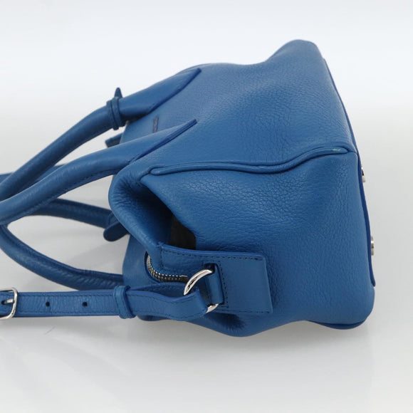 BALENCIAGA Infanta Hand Bag Leather 2way Blue Silver 390922 Auth mr2222A