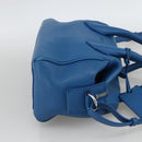 BALENCIAGA Infanta Hand Bag Leather 2way Blue Silver 390922 Auth mr2222A-4