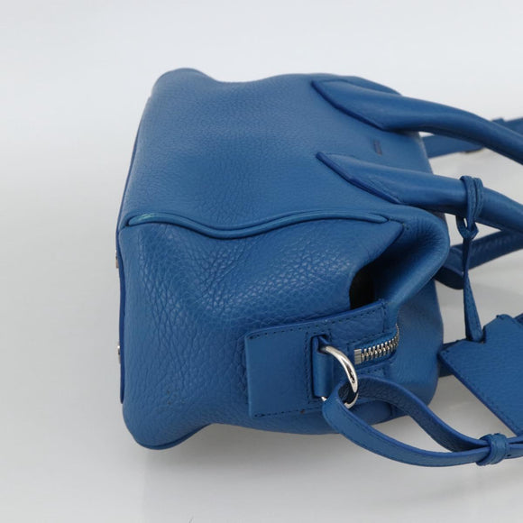 BALENCIAGA Infanta Hand Bag Leather 2way Blue Silver 390922 Auth mr2222A