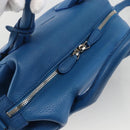 BALENCIAGA Infanta Hand Bag Leather 2way Blue Silver 390922 Auth mr2222A-6