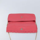 VALENTINO Chain Shoulder Bag Leather Pink Gold Auth mr2223-18