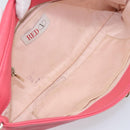 VALENTINO Chain Shoulder Bag Leather Pink Gold Auth mr2223-11