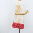 VALENTINO Chain Shoulder Bag Leather Pink Gold Auth mr2223-24