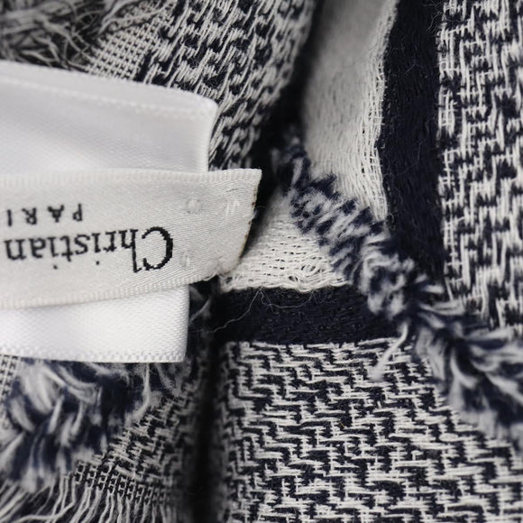 Christian Dior Large Format Stole Cashmere Navy Auth mr2224V
