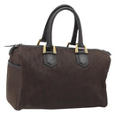 Christian Dior Trotter Canvas Hand Bag Brown Gold Auth mr2225A-1
