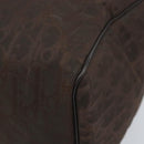 Christian Dior Trotter Canvas Hand Bag Brown Gold Auth mr2225A-10