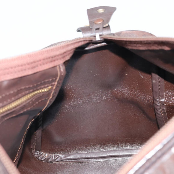 Christian Dior Trotter Canvas Hand Bag Brown Gold Auth mr2225A
