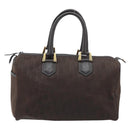 Christian Dior Trotter Canvas Hand Bag Brown Gold Auth mr2225A-2