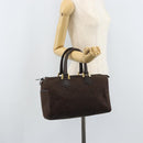 Christian Dior Trotter Canvas Hand Bag Brown Gold Auth mr2225A-21