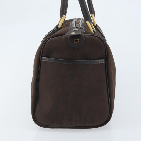 Christian Dior Trotter Canvas Hand Bag Brown Gold Auth mr2225A