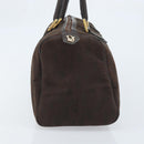 Christian Dior Trotter Canvas Hand Bag Brown Gold Auth mr2225A-5