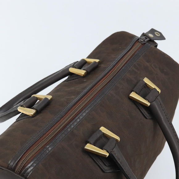 Christian Dior Trotter Canvas Hand Bag Brown Gold Auth mr2225A