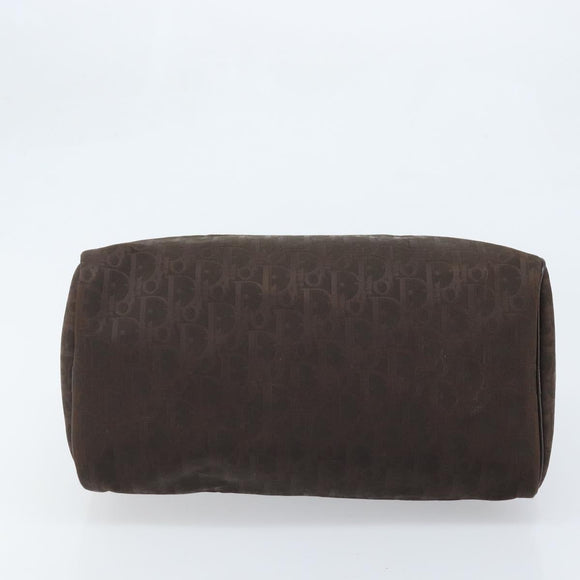 Christian Dior Trotter Canvas Hand Bag Brown Gold Auth mr2225A