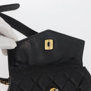 CHANEL Matelasse Waist bag Lamb Skin Black Gold CC Auth mr2227-18