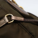 PRADA Shoulder Bag Nylon Khaki Gold Auth mr2228-9