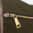 PRADA Shoulder Bag Nylon Khaki Gold Auth mr2228-20