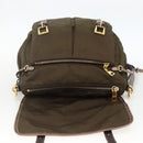 PRADA Shoulder Bag Nylon Khaki Gold Auth mr2228-21
