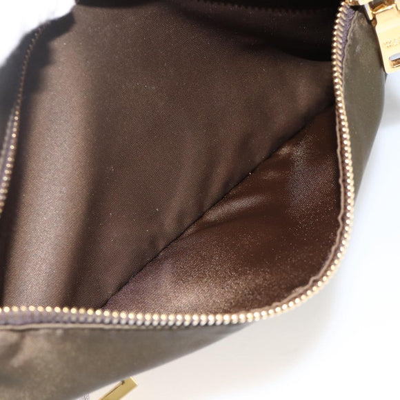 PRADA Shoulder Bag Nylon Khaki Gold Auth mr2228