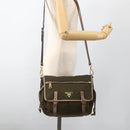 PRADA Shoulder Bag Nylon Khaki Gold Auth mr2228-32