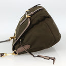PRADA Shoulder Bag Nylon Khaki Gold Auth mr2228-3