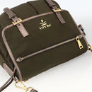 PRADA Shoulder Bag Nylon Khaki Gold Auth mr2228-6
