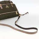 PRADA Shoulder Bag Nylon Khaki Gold Auth mr2228-7
