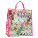 GUCCI Flora Pattern Hand Bag Vinyl Clear Pink 548713 Auth mr2229-1